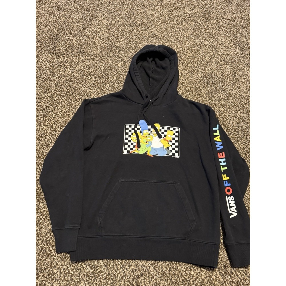 VANS OFF THE WALL  Simpsons Family Colab Men's Size S Hooded Sweatshirt Black